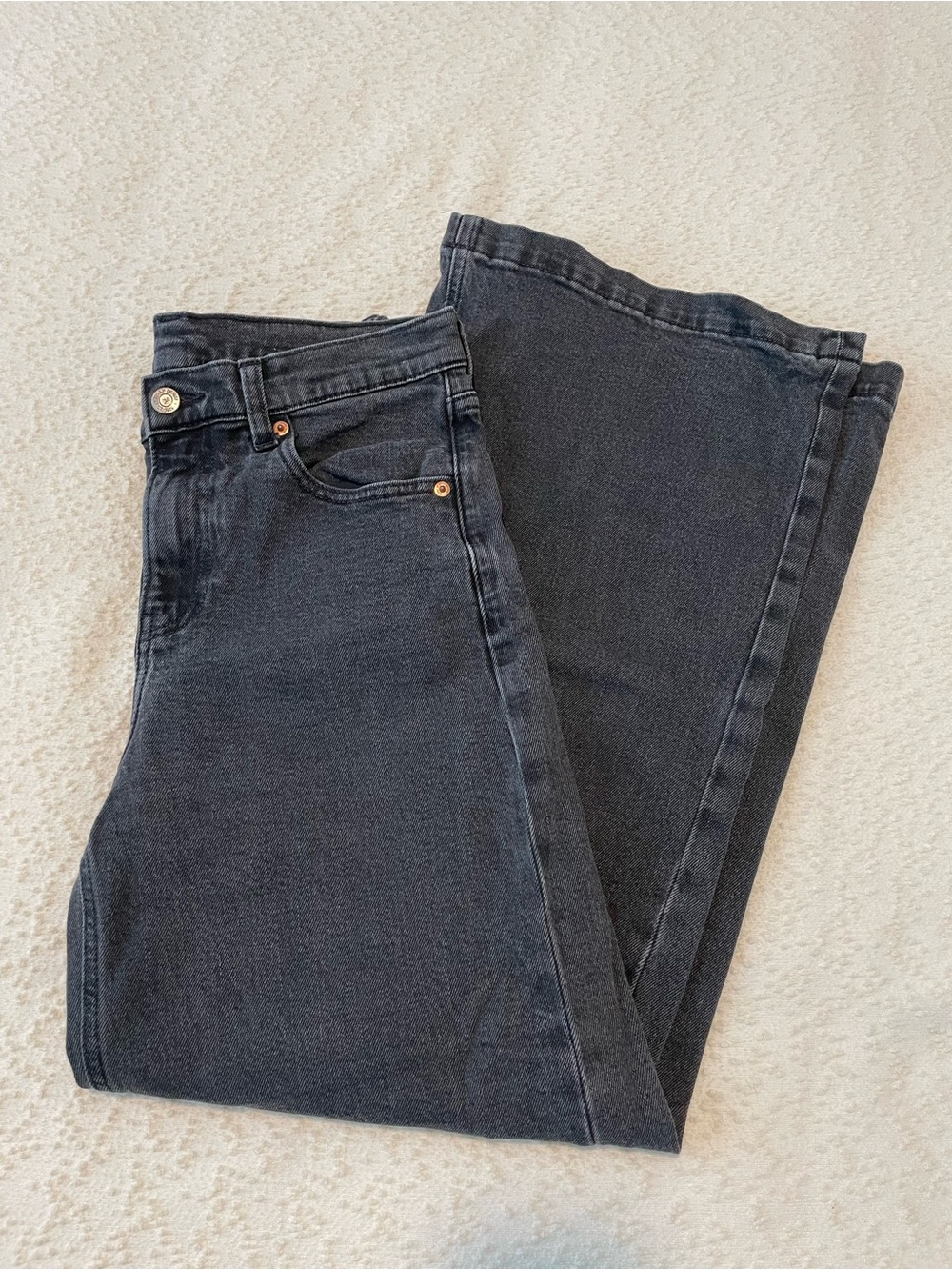 Gap High-Rise Stride Wide Leg Full Length Petite Fit Jeans